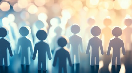 Abstract representation of people in a blurred background, symbolizing community, connection, and social networks.