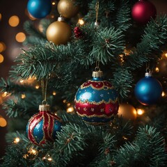 Fototapeta premium Joyful ornaments create a festive ambiance