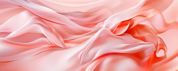 Obraz premium Elegant flowing fabric in soft pink hues, creating a sense of tranquility and beauty in a seamless abstract composition.
