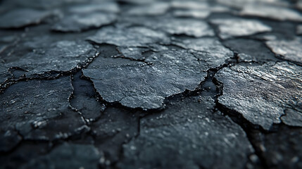 Cracked Dark Surface 3D Illustration