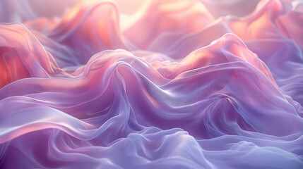 Obraz premium Abstract 3D Render of Purple and Pink Wavy Fabric