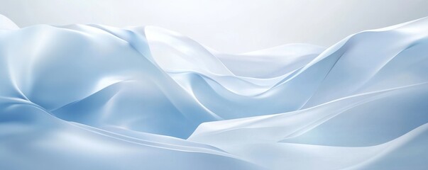 Obraz premium Smooth blue fabric waves create a serene and calming atmosphere, perfect for backgrounds or conceptual designs.