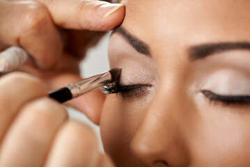 Makeup Artist Applying Eye shadow