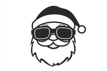 Obraz premium Santa Claus wearing sunglasses and red hat while smiling warmly.