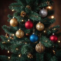 Obraz premium Joyful toys brighten the tree