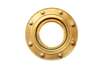 Old round porthole isolated on white
