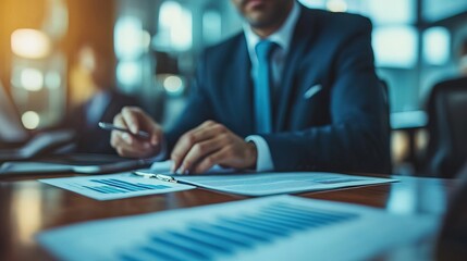 Team Leader Discussing Risk Transfer Strategies with Executives 