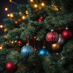 Fototapeta premium Joyful toys create a delightful tree display
