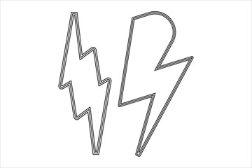 lightning bolt line icon design vector template and Thunderbolt line icon vector element design