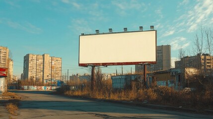 Obraz premium Mock up big blank billboard for new advertisement at street city