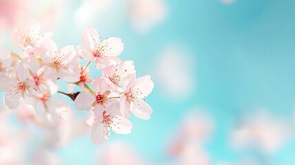   Close-up of a pink flower on a tree branch against a blue sky background