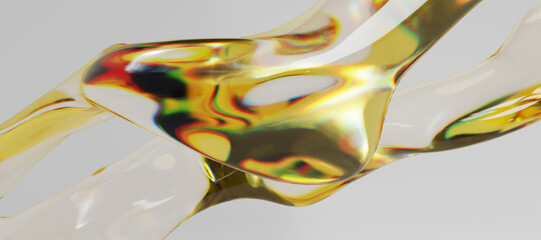 3d glass abstract objects