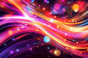 Fototapeta premium Cosmic Ribbons: Abstract Vibrant Energy Flow