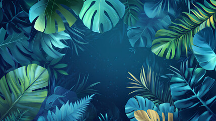 Fototapeta premium background with tropical leaves