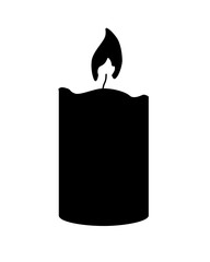 Candle - black vector silhouette for pictogram or logo. Wax candle - sign or icon.	