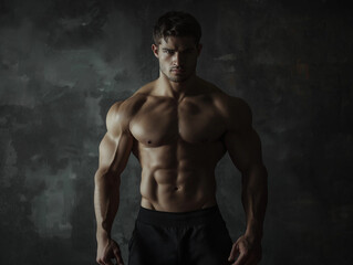 Naklejka premium Ciało - męska muskulatura.