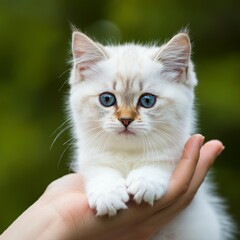Fototapeta premium Beautiful Kitten with Nature Background