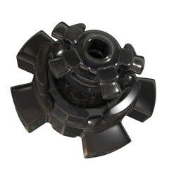 Metal abstract object,3d render