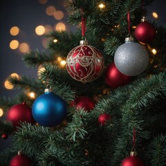 Fototapeta premium New year’s spirit fills the branches