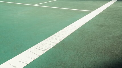A tennis court's doubles alley with the painted lines and surface texture, outdoor setting under bright sun, Textured style