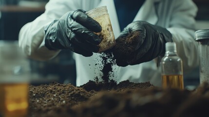 Soil test. Research concept