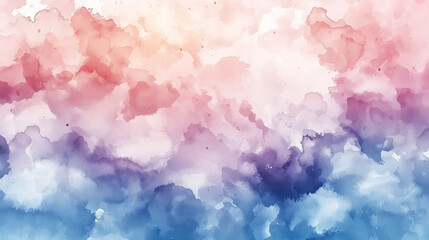 Fototapeta premium cotton candy clouds in hues of pink and blue, painted softly to create a serene, abstract skyscape