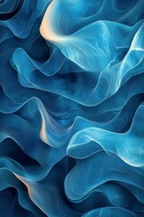 Textured blue abstract waves showcasing fluid movement and depth in a serene design