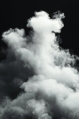 Formation of a swirling spiral cloud against a dark background with a mystical appearance