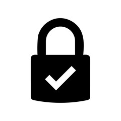 Padlock with check mark icon