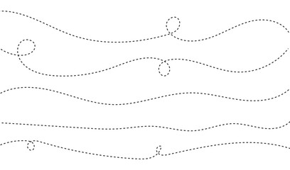 Path travel dotted line trip dashed trace destination track plan and silhouette, travelling symbol . Transport dot pathes lines traces tourism design vector illustration. EPS 10 