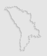 Vector map Moldova, abstract inner shadow