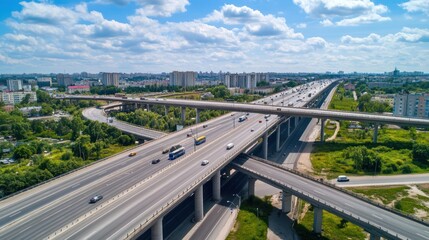 Aerial View of a Highway Interchange
