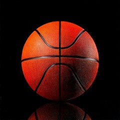  front view of basketball, black backgorund
