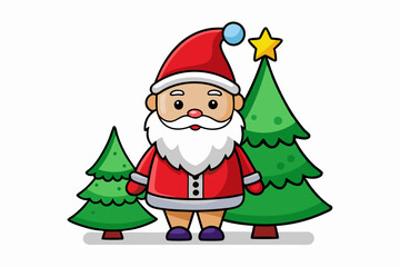 santa claus and christmas tree