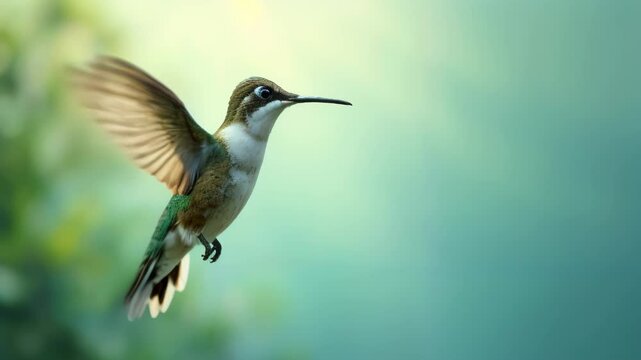 Close-up of a hummingbird against a blurred background