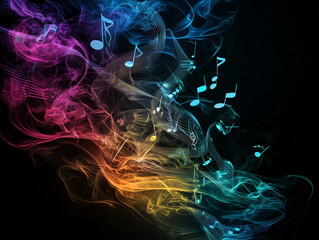 Obraz premium Cascade of musical notes.