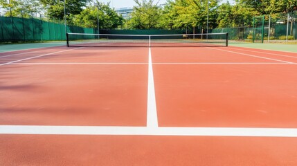 Fototapeta premium A tennis court's service line, outdoor setting with tennis court background, Urban style