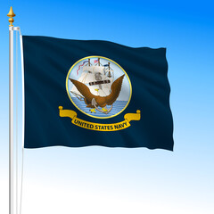 US Navy waving flag, United States, graphic illustration