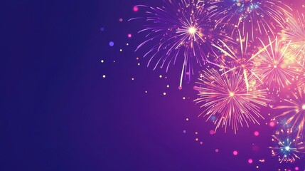 Obraz premium Vibrant Fireworks Display on a Starry Night Sky