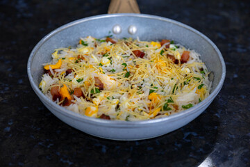 Traditional biro-biro rice, isolated in selective focus
