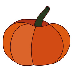 Orange pumpkin flat icon. Vector illustrations isolated on white background.