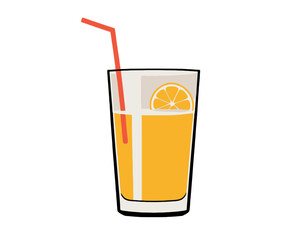 Tall glass of orange juice