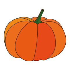 Orange pumpkin flat icon. Vector illustrations isolated on white background.