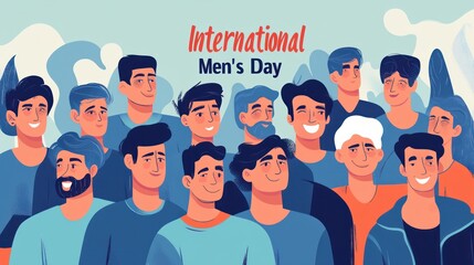 Vector illustration used as a background or poster design for International Mens Day