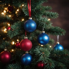 Obraz premium Sparkling toys fill the branches with cheer