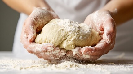 female baker hands making challah dough, cooking wallpaper, cooking background, cooking theme