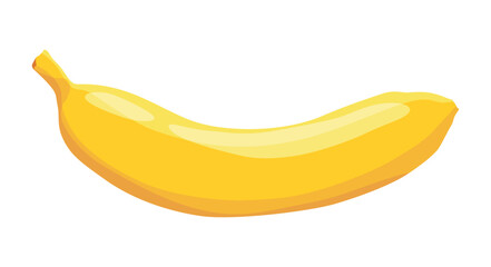 A pixel art illustration of a ripe banana on a white background