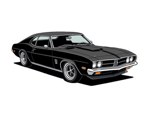 Classic black vintage car illustration