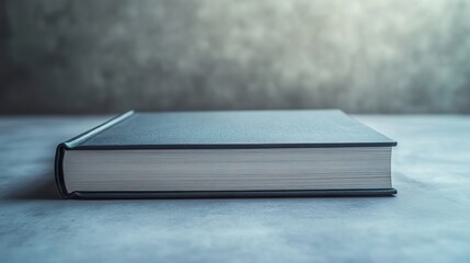 Hardcover book displayed flat on a minimalist grey surface with soft, even lighting.