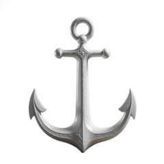 White anchor standing on white background